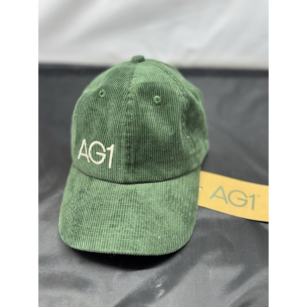 AG1 Athletic Green Corduroy Adjustable Strap Logo Hat Brand NEW With Tags NWT